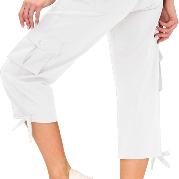 Women's Adjustable Hiking Cargo Capris - Loose Fit with Quick Dry Technology - Picture 1 of 6